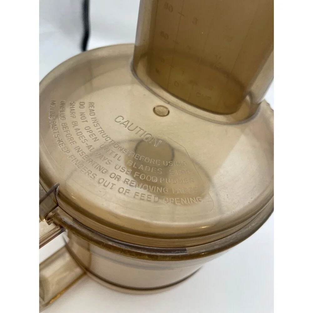 Cuisinart Food Processor Work Bowl Lid Feed Tube Pusher Smoked 0.5L